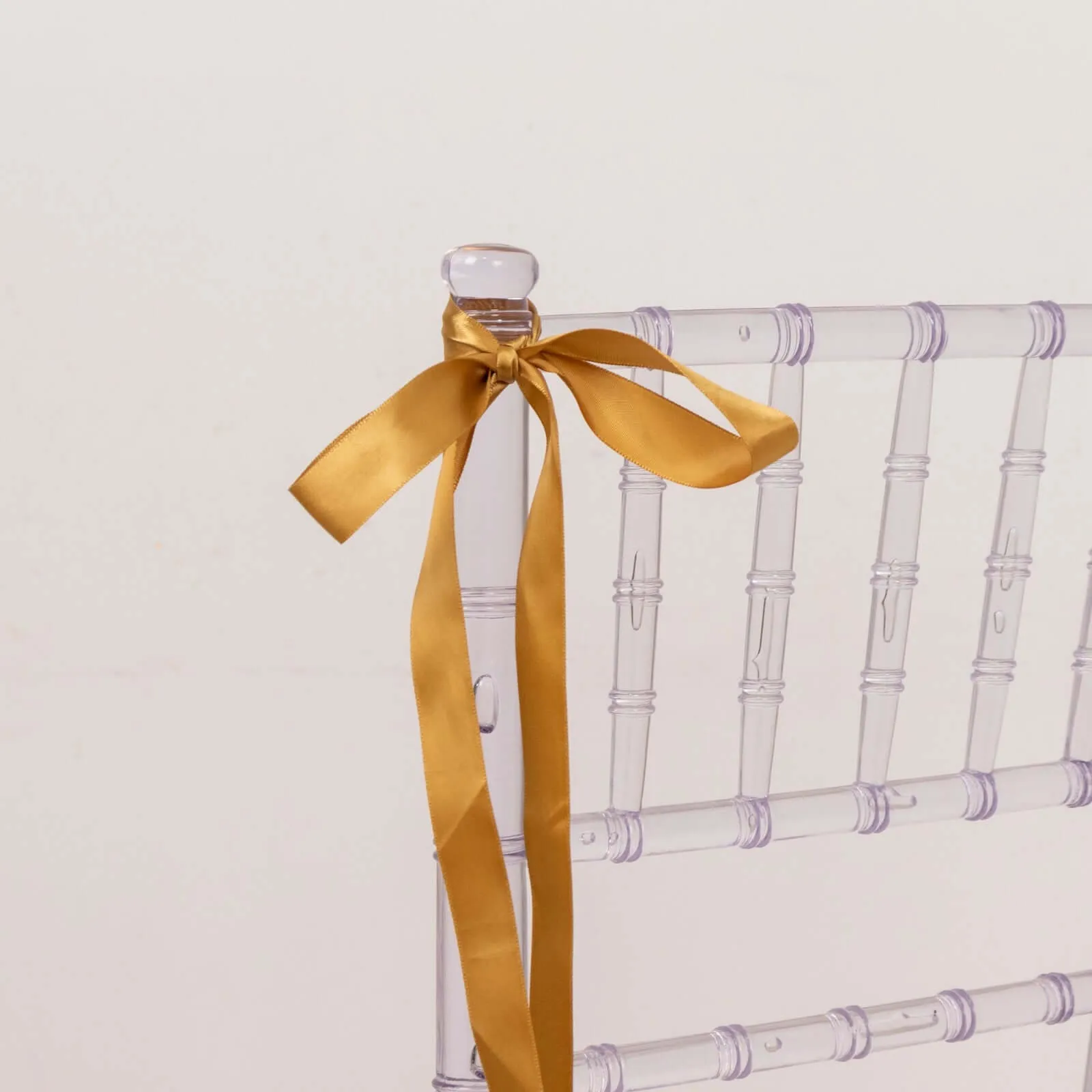 100 Yards 7 8" Gold Single Face Decorative Satin Ribbon