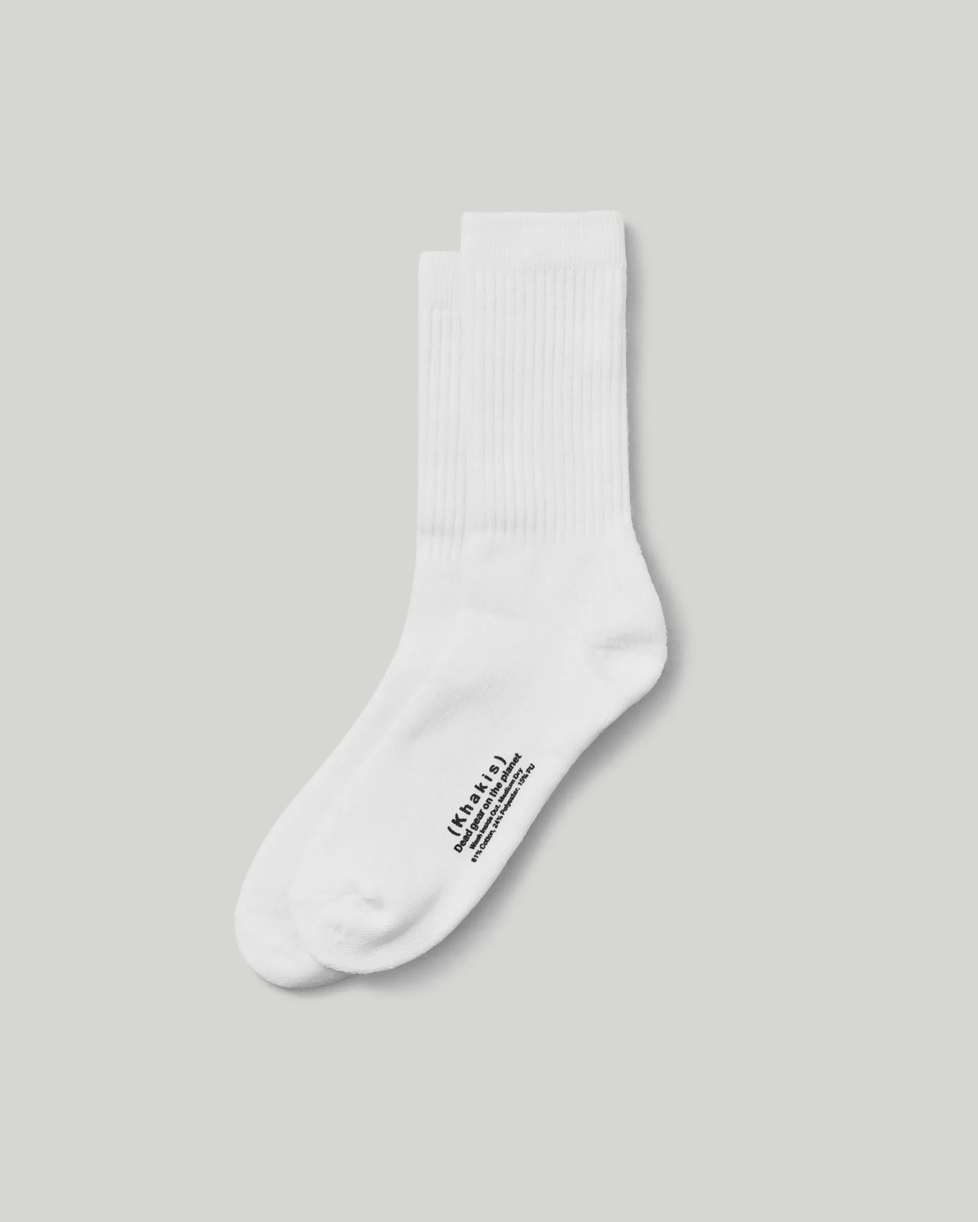 3P Stock Crew Socks White
