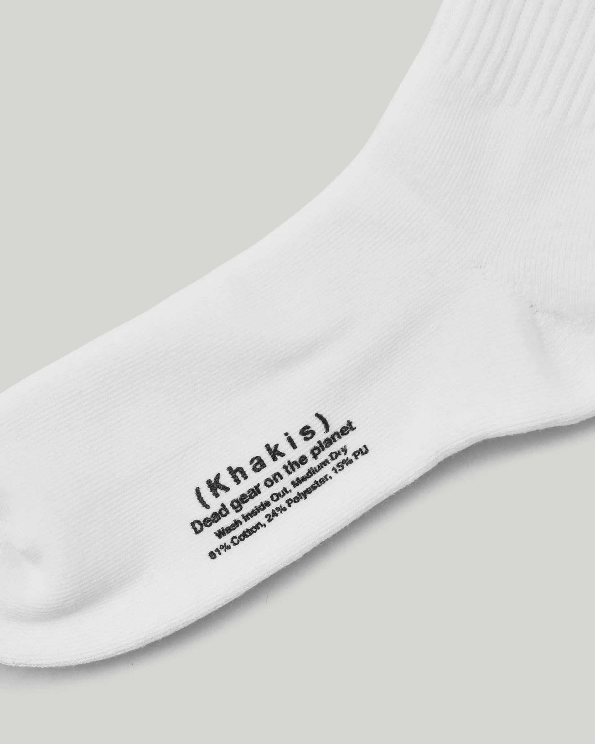 3P Stock Crew Socks White