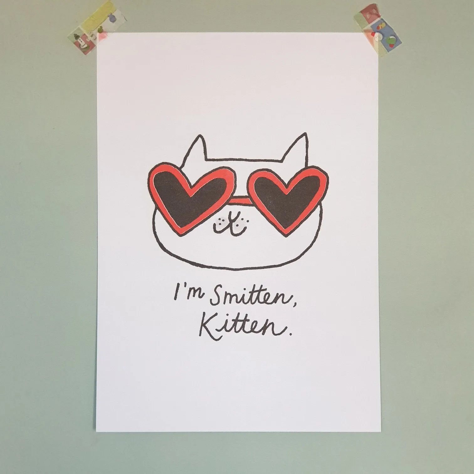 A3 Smitten Kitten Riso Print
