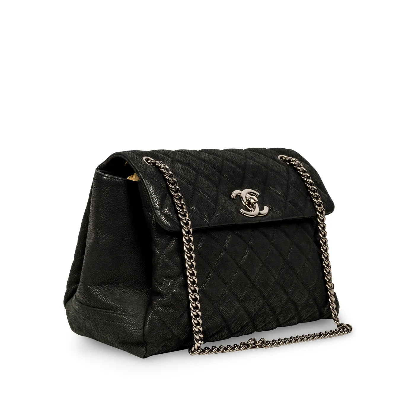 Accordion Shoulder Bag - Matte Caviar