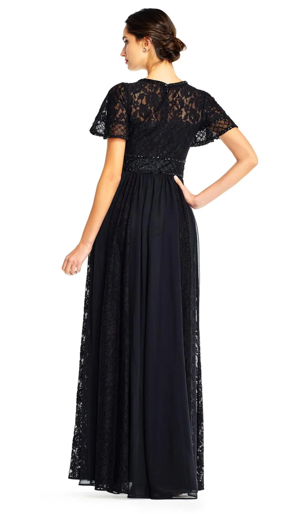 Aidan Mattox - MD1E204601 Embellished Lace A-Line Gown