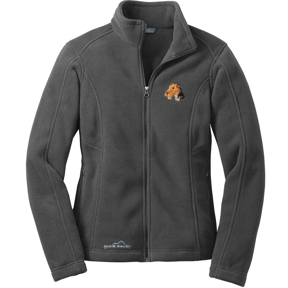 Airedale Terrier Embroidered Ladies Fleece Jacket