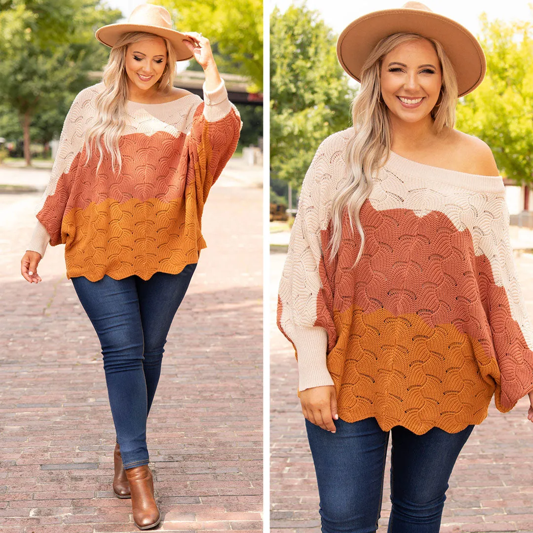 Angel In You Sweater, Natural-Brick-Rust