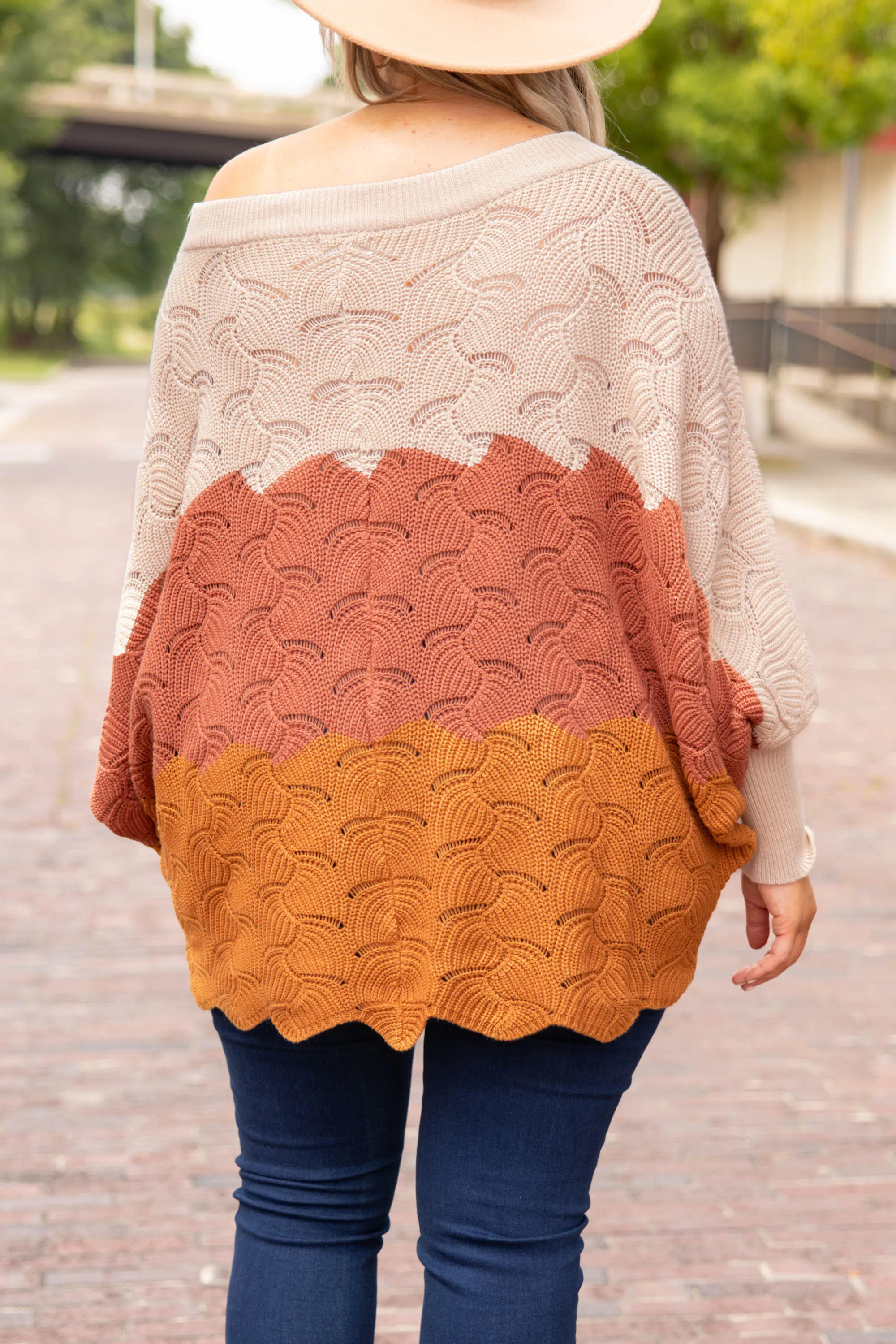 Angel In You Sweater, Natural-Brick-Rust