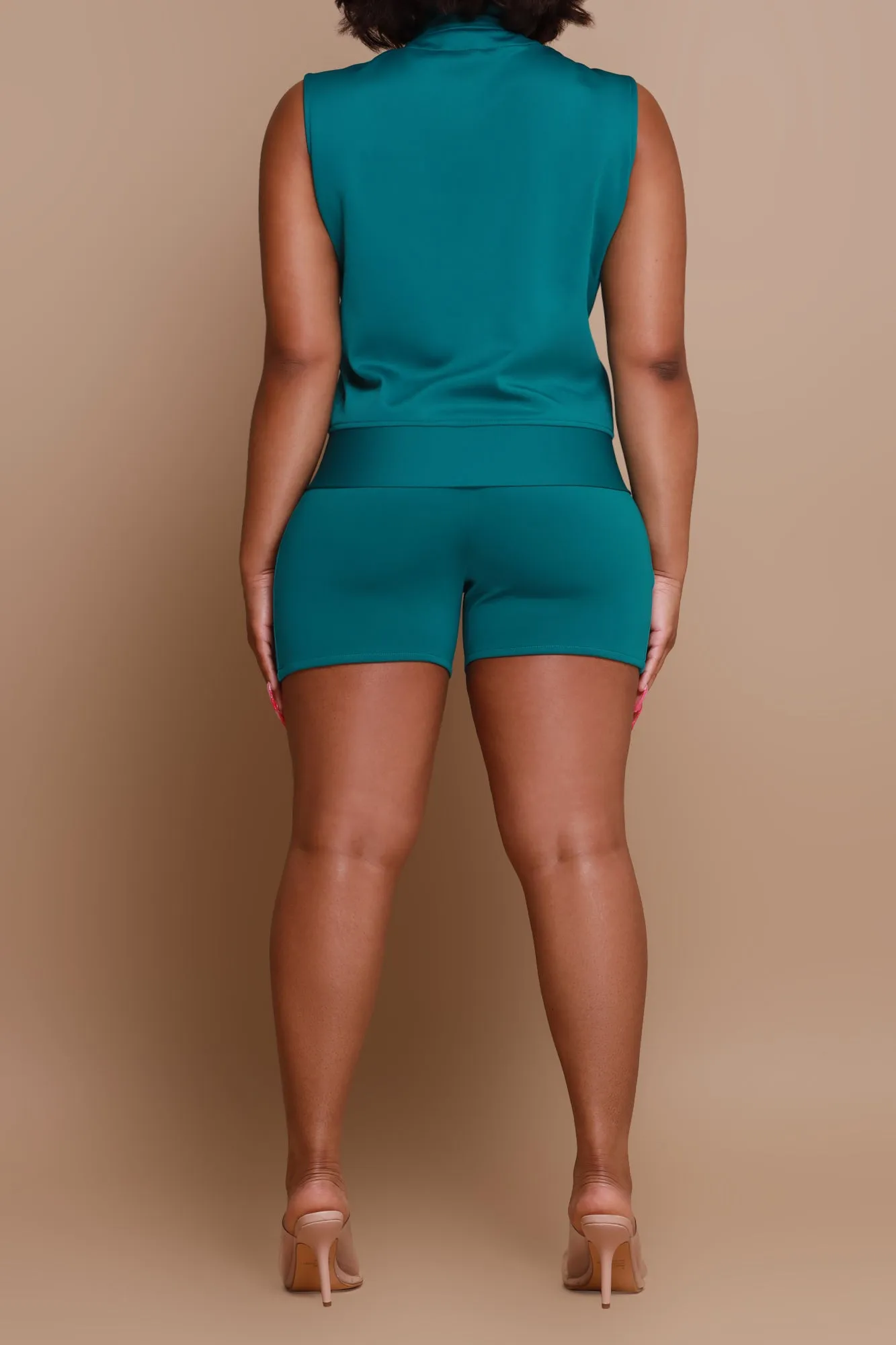 Another One Sleeveless Lined Tracksuit - Teal