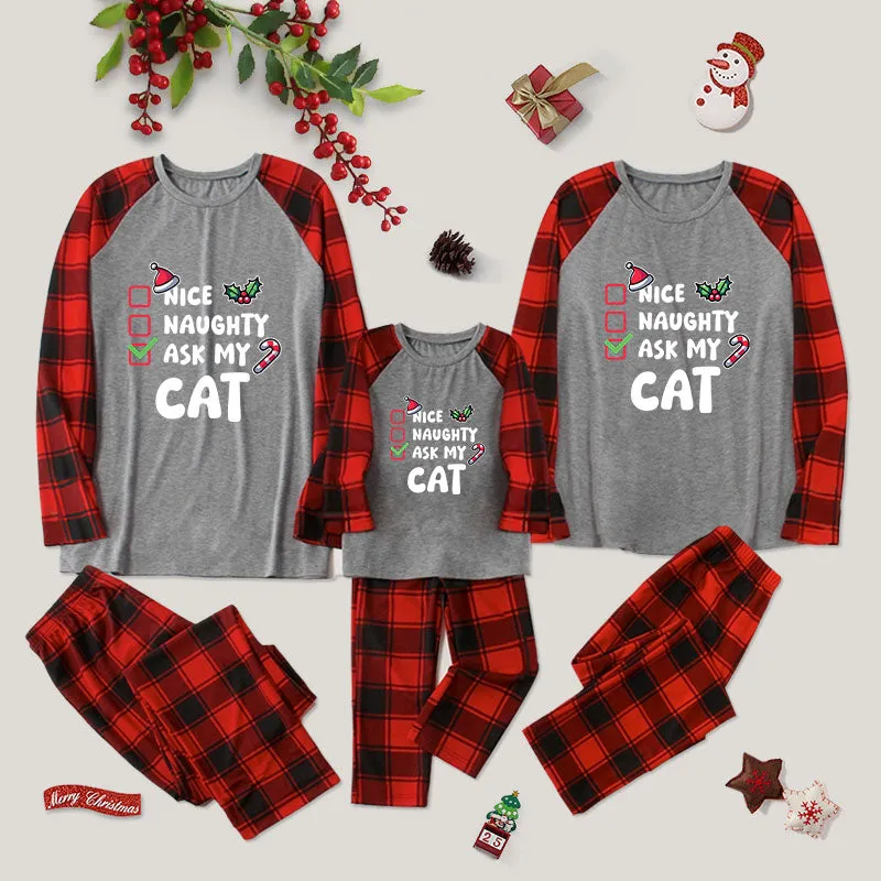 Ask My Cat Family Christmas Pajama Sets