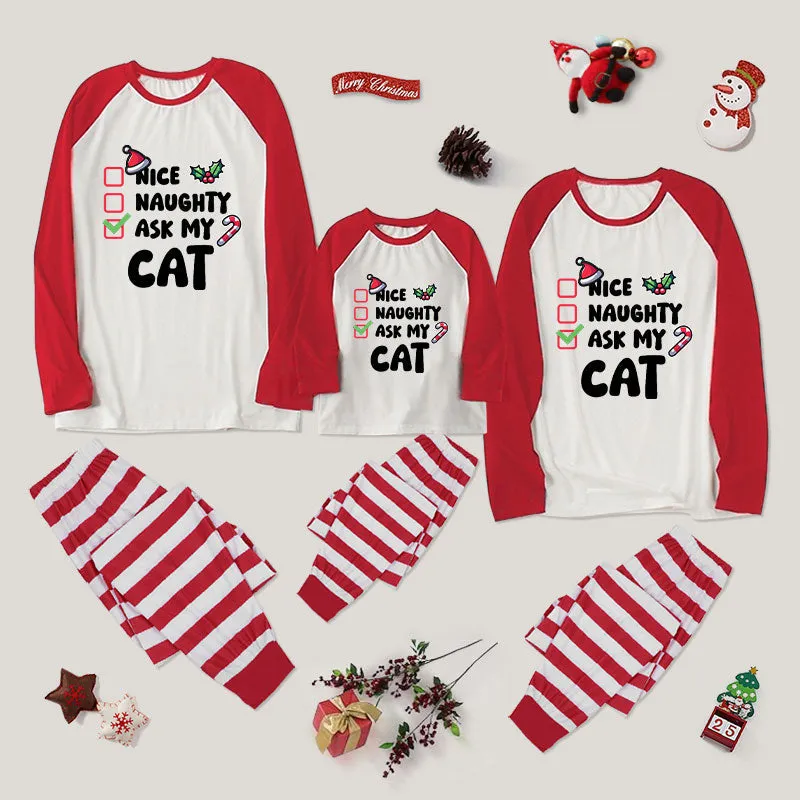 Ask My Cat Family Christmas Pajama Sets