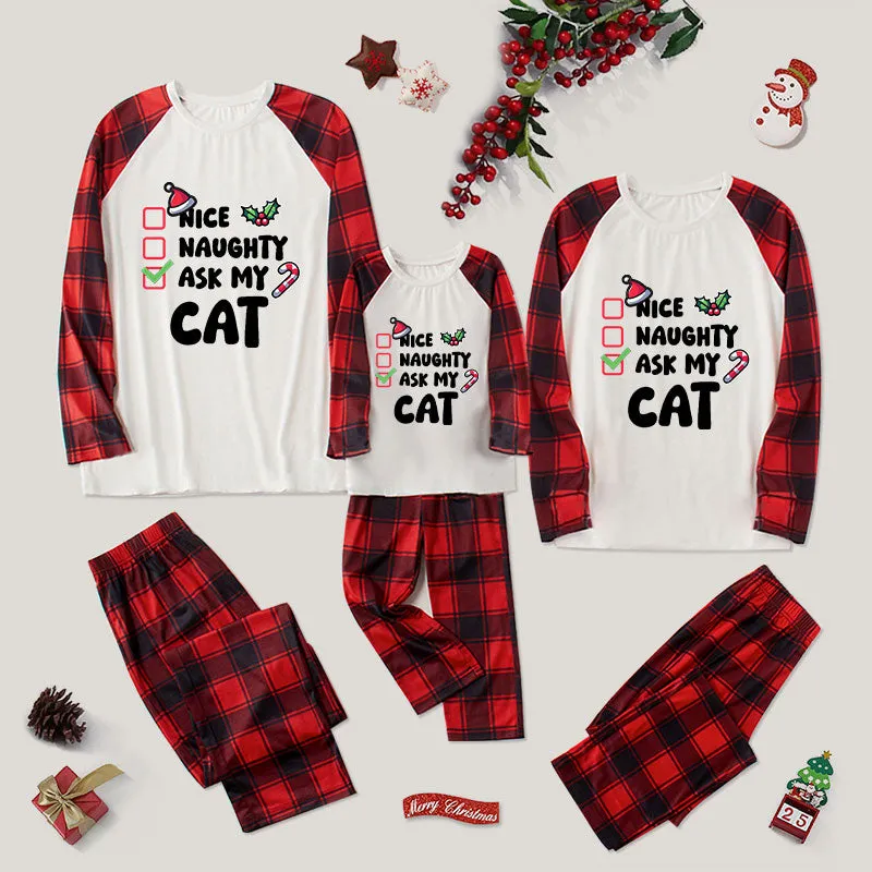 Ask My Cat Family Christmas Pajama Sets