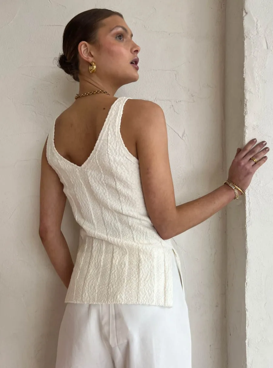 Assembly Label Nina Boucle Top in Antique White