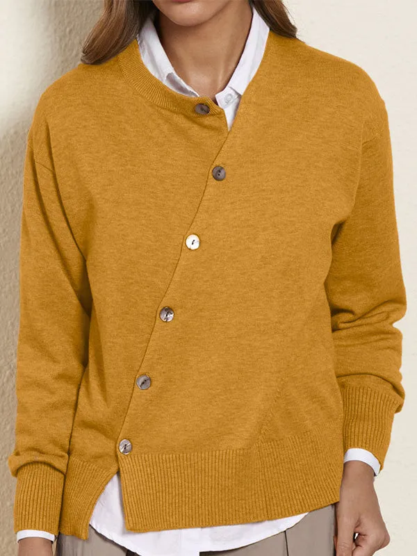 Asymmetrical Button Knit Top
