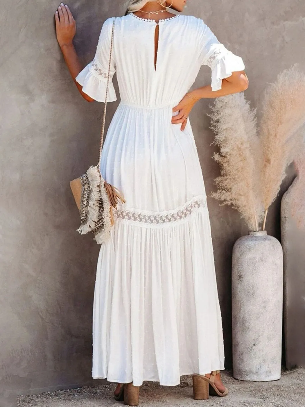 BerriesJam - 2024 Trendy Pleated Ruffle Maxi Dress