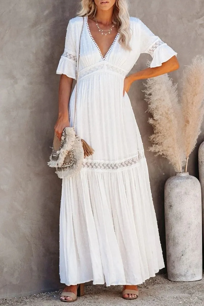 BerriesJam - 2024 Trendy Pleated Ruffle Maxi Dress