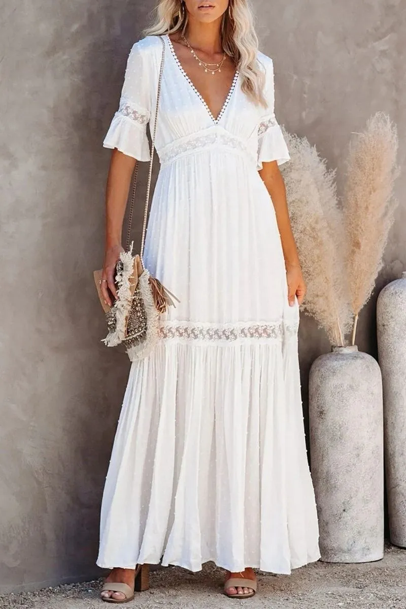 BerriesJam - 2024 Trendy Pleated Ruffle Maxi Dress