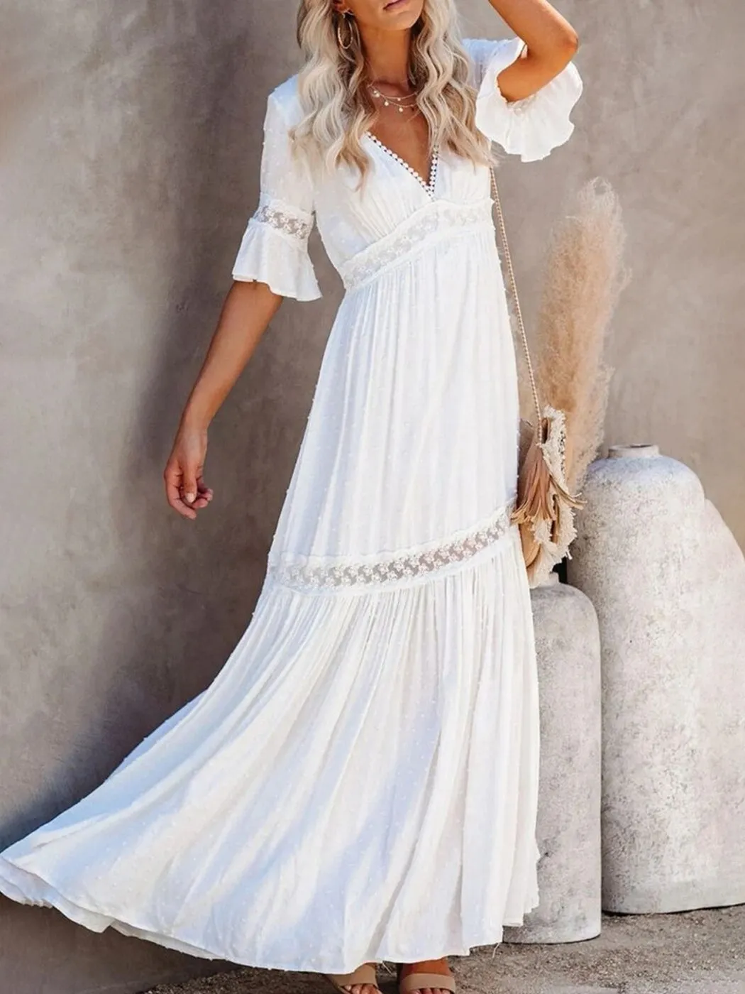 BerriesJam - 2024 Trendy Pleated Ruffle Maxi Dress