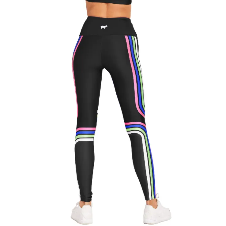 Black Retro Stripe Leggings