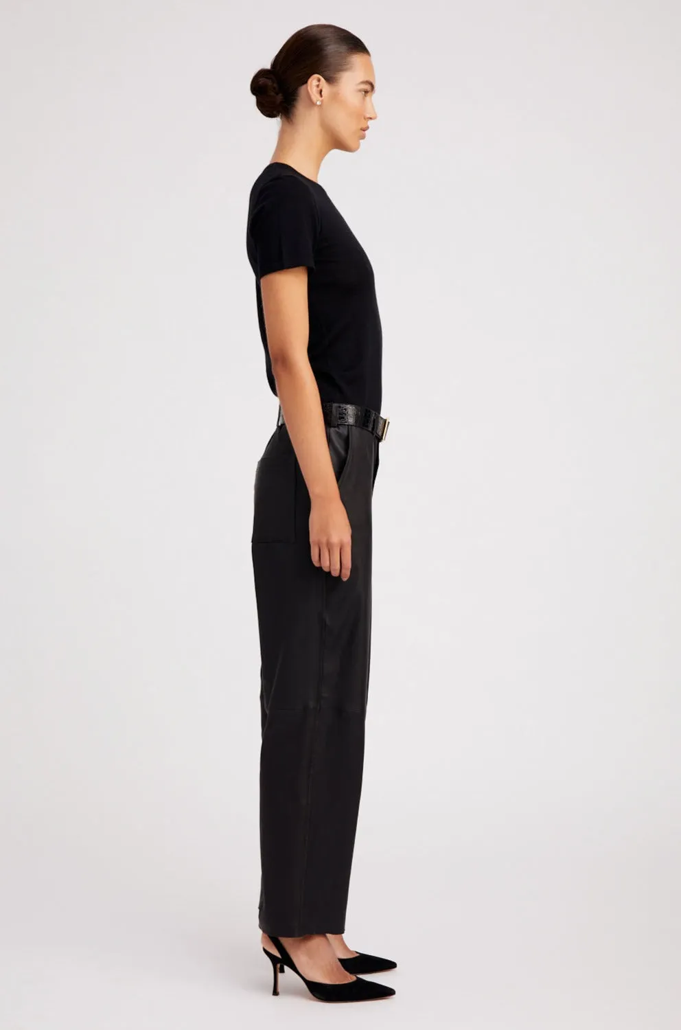 Black Ultra Fine Cashmere Relaxed Tee Shirt
