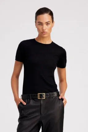 Black Ultra Fine Cashmere Relaxed Tee Shirt