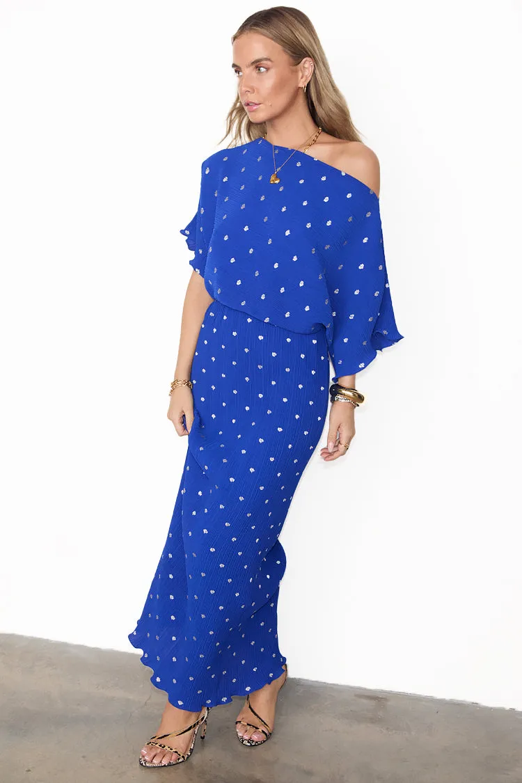 Blue Tilly Plisse Dress Petite
