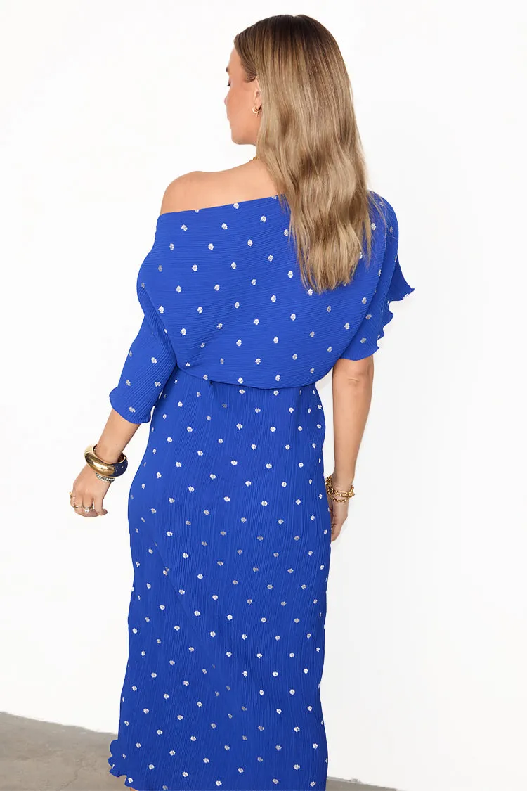 Blue Tilly Plisse Dress Petite