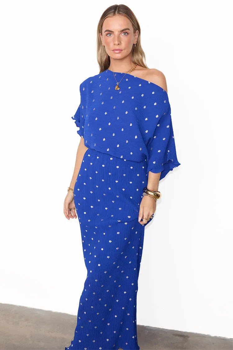 Blue Tilly Plisse Dress Petite