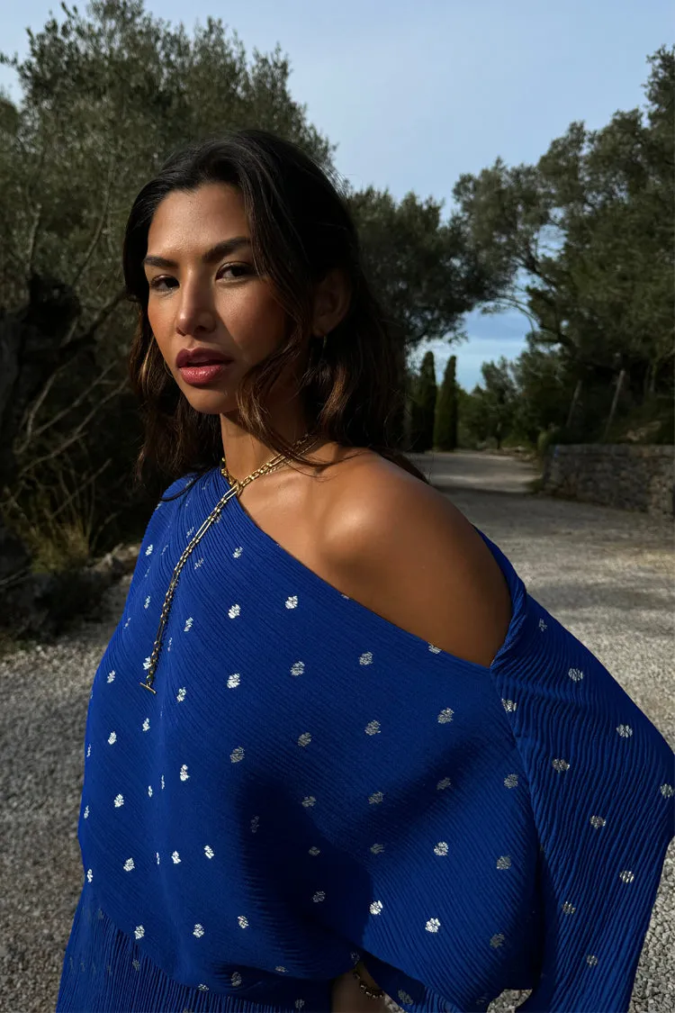 Blue Tilly Plisse Dress Petite