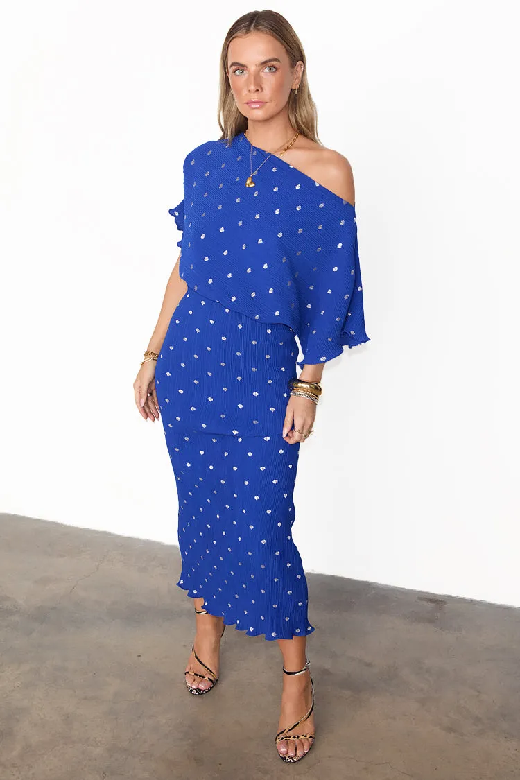 Blue Tilly Plisse Dress Petite
