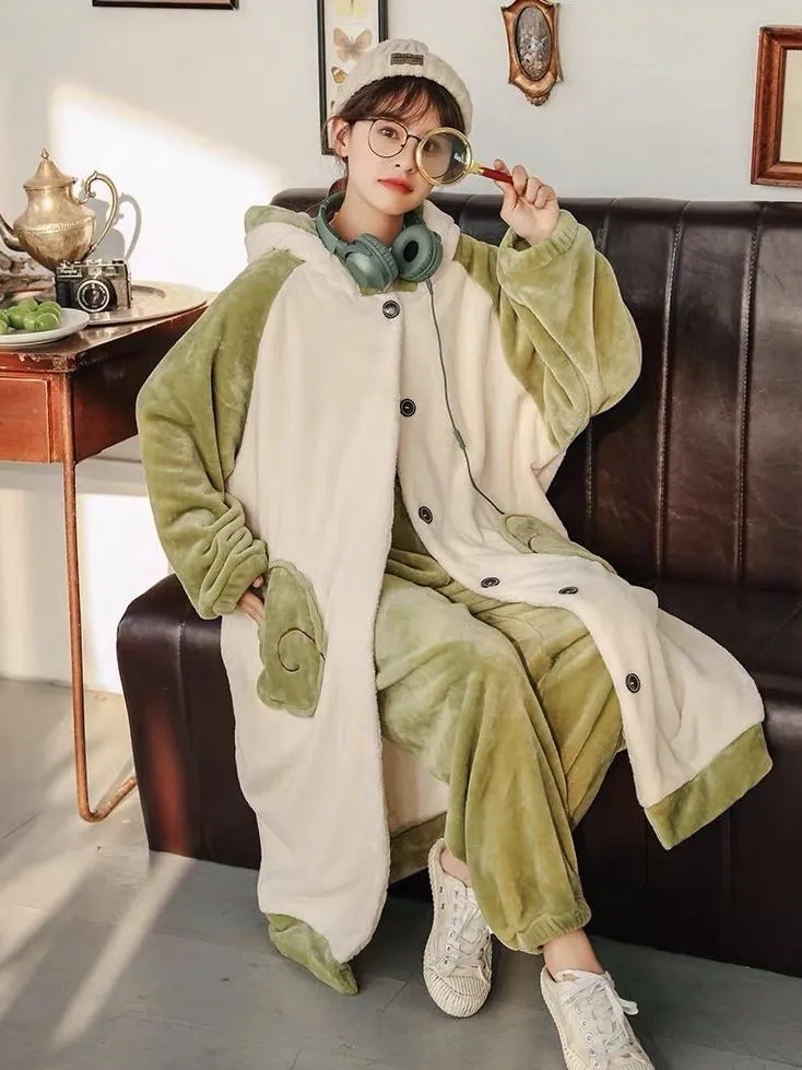 Bunny Bliss Cozy Dreamy Winter Flannel Nightgown Set
