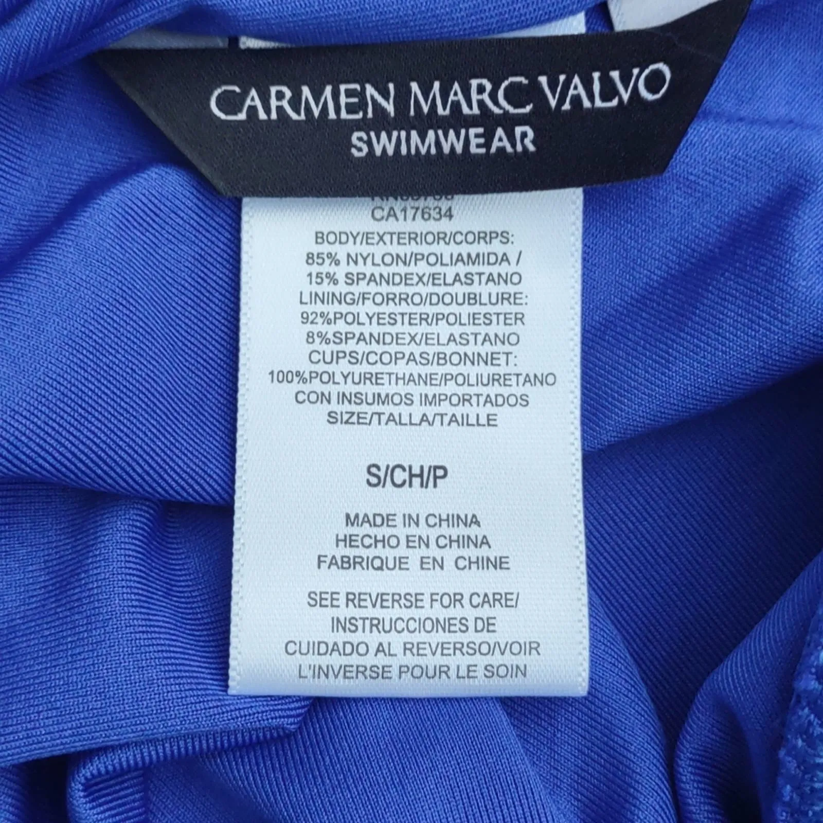 Carmen Marc Valvo PORT ROYALE Ruched Bow-Front Halter Tankini Top Small