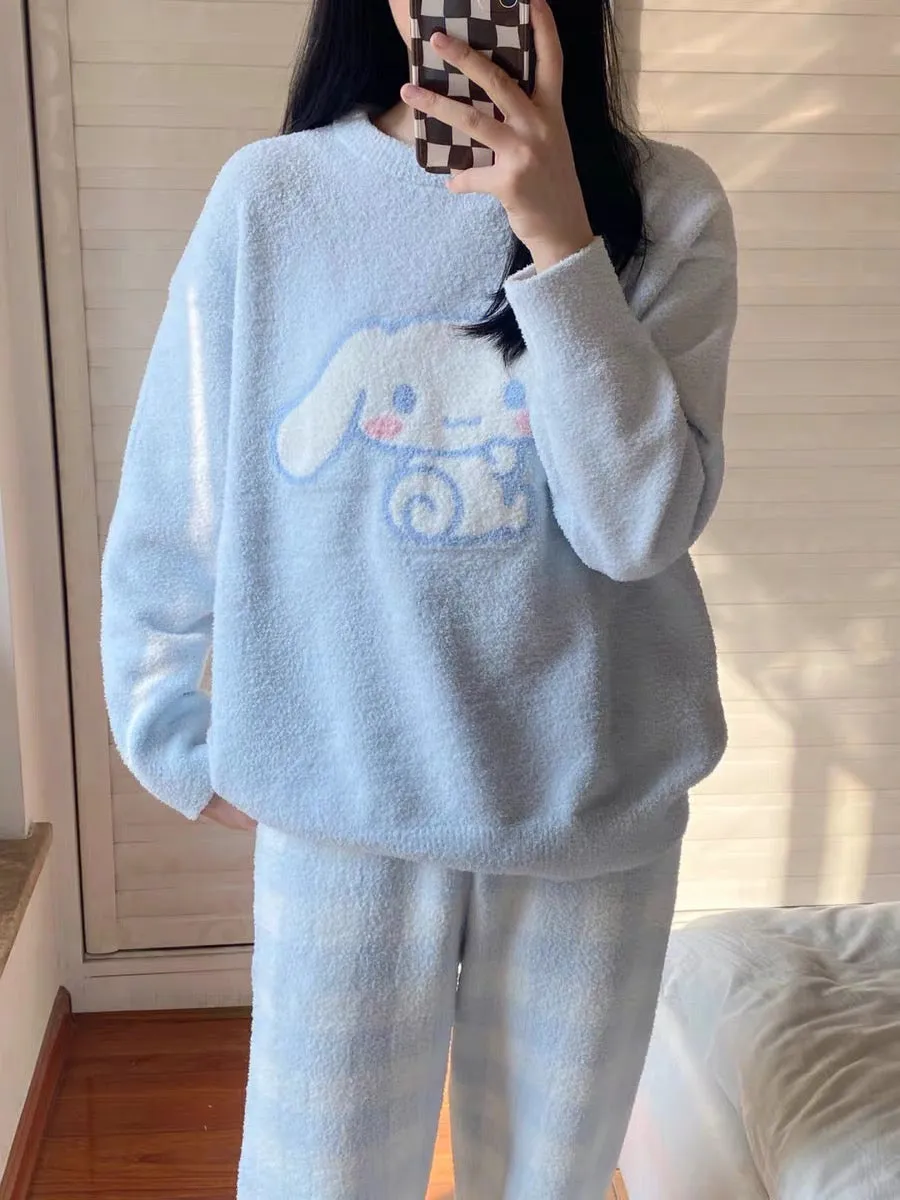 Cinnamoroll Cozy Winter Cute Dreamy Fleece Pajama Set