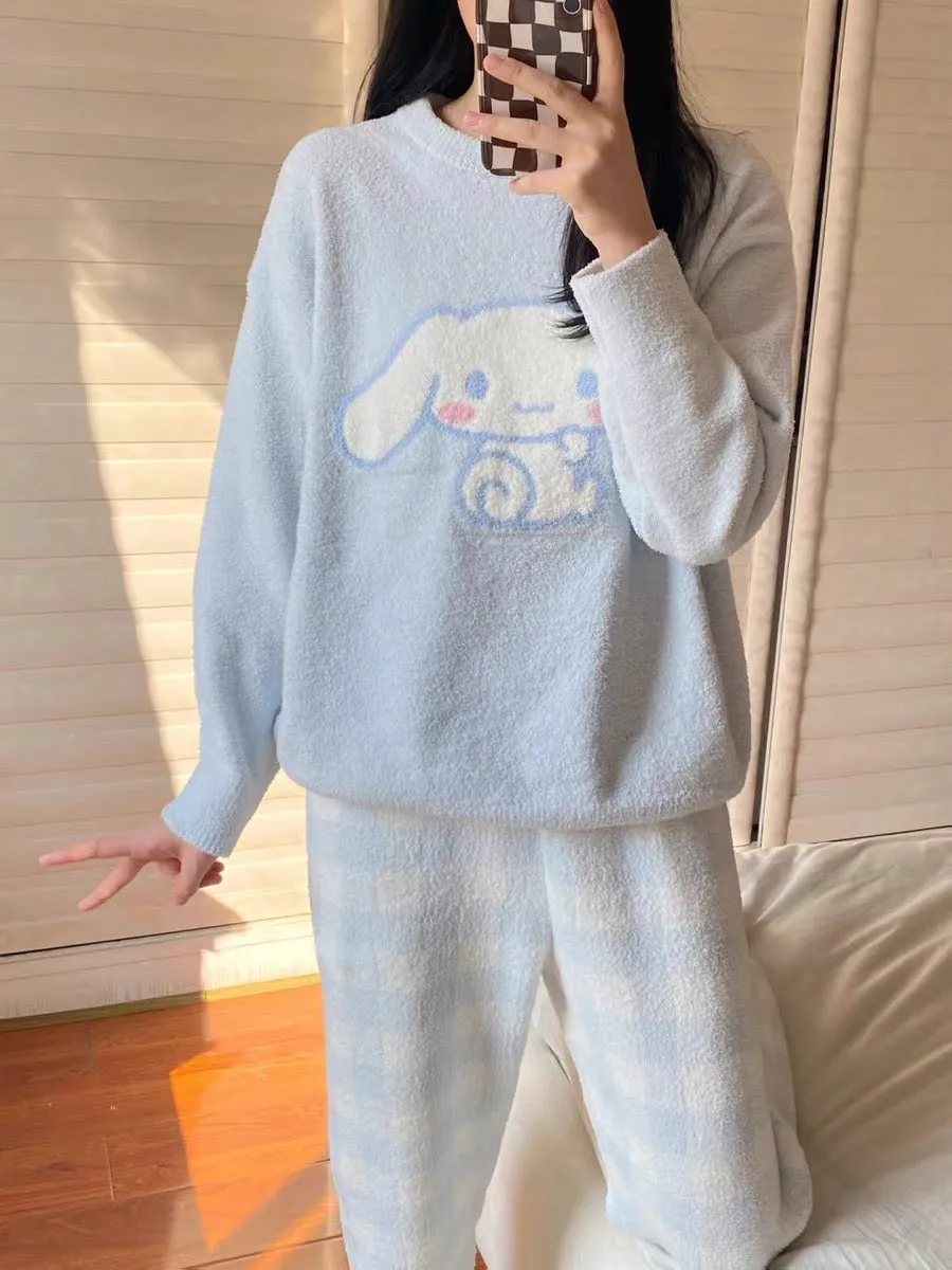 Cinnamoroll Cozy Winter Cute Dreamy Fleece Pajama Set