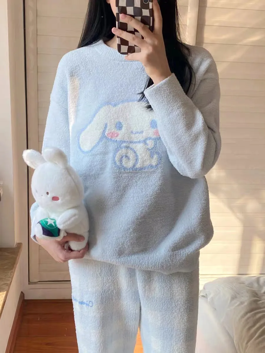 Cinnamoroll Cozy Winter Cute Dreamy Fleece Pajama Set
