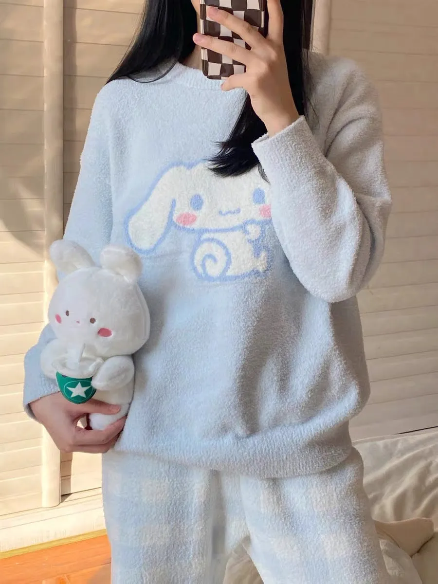 Cinnamoroll Cozy Winter Cute Dreamy Fleece Pajama Set