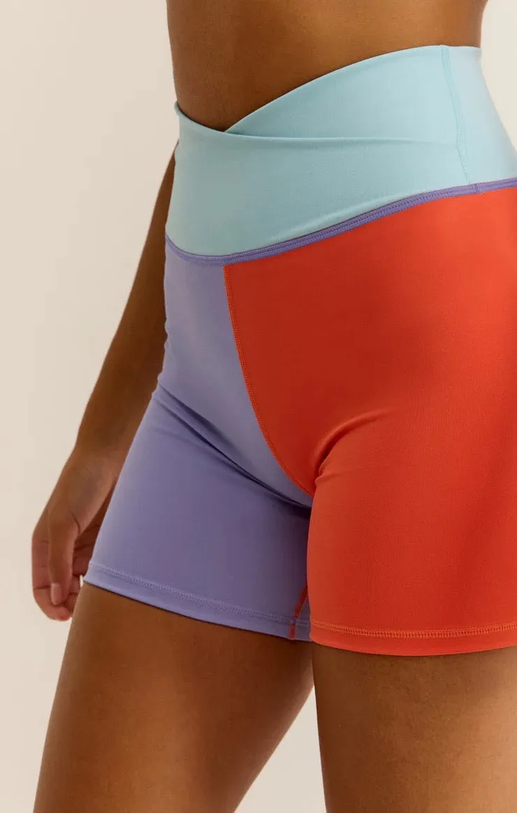 Color Block bike short - Cosmic Sky