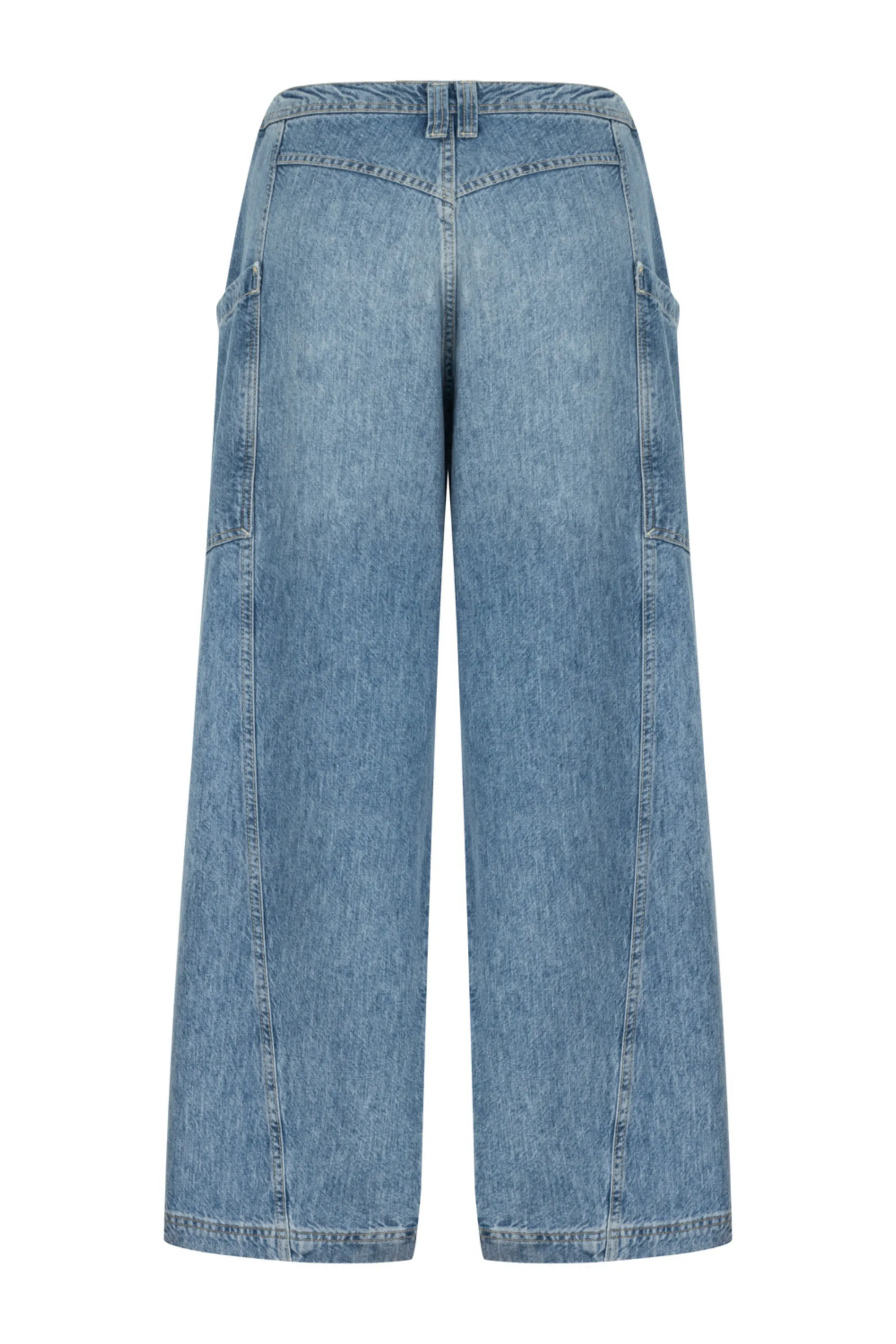 Contrast Top Stitching Pockets Jeans