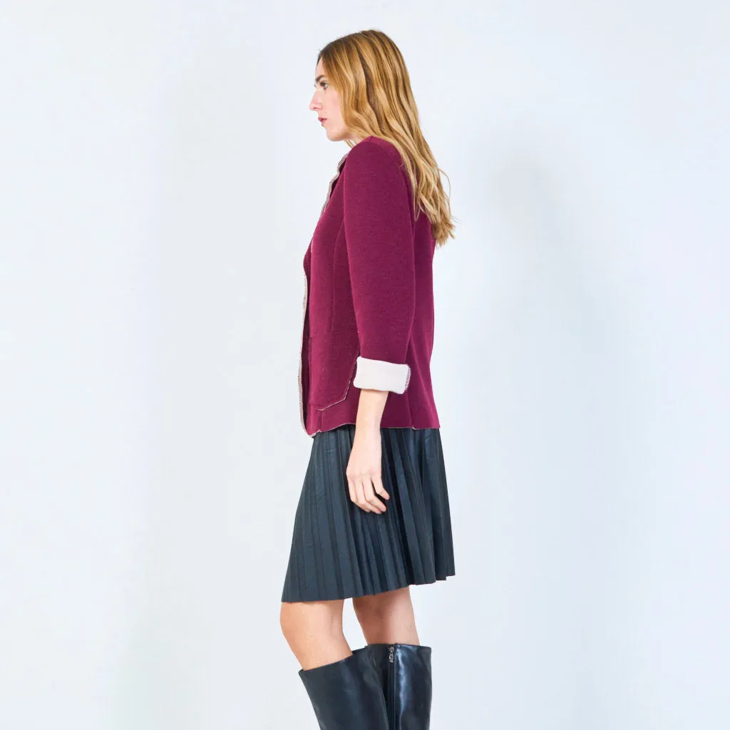 Contrast trim blazer with patch pockets wholesale