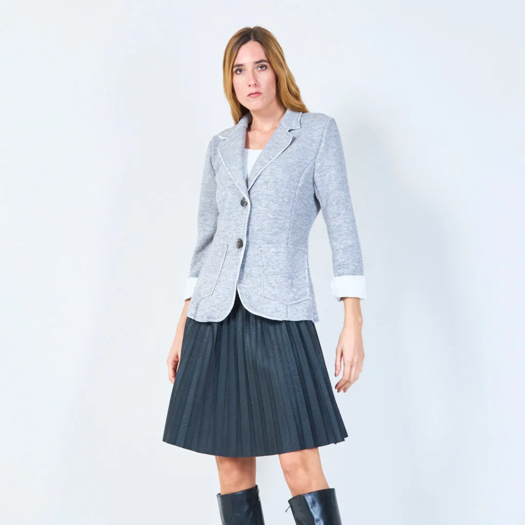 Contrast trim blazer with patch pockets wholesale