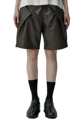 Cornered Leather Shorts