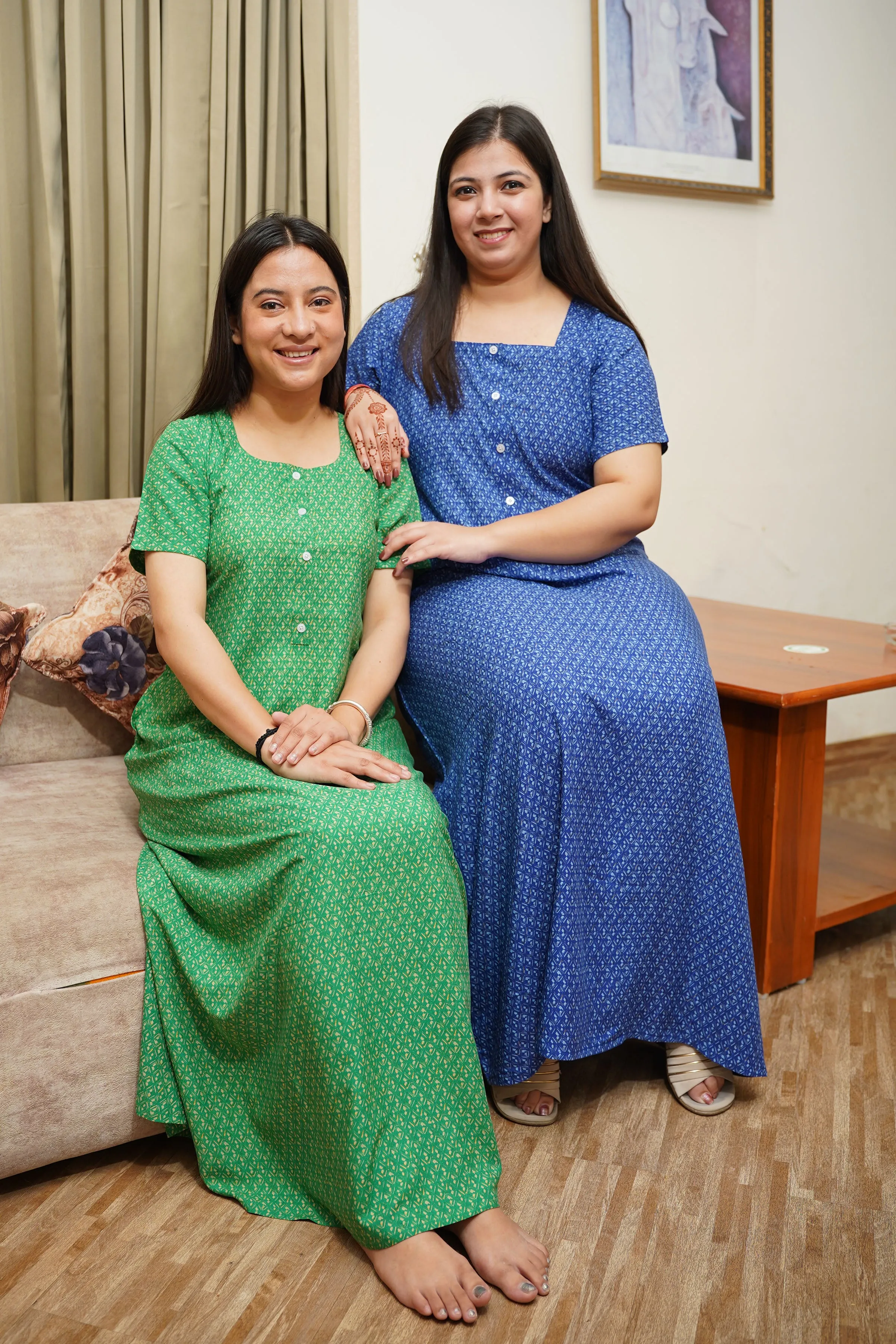 Cozy Cobalt Rayon Night Gown