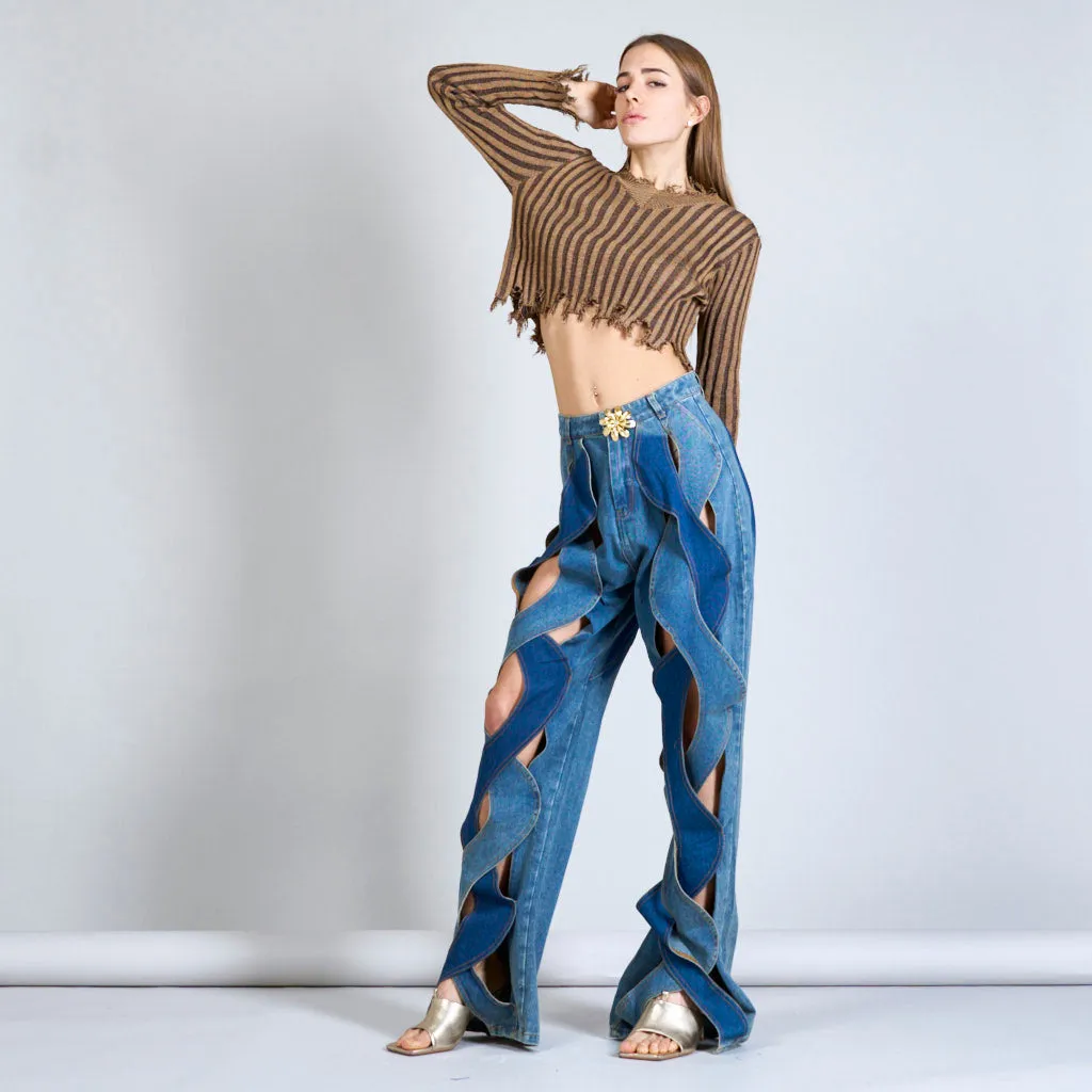 Distressed cropped top wholesale