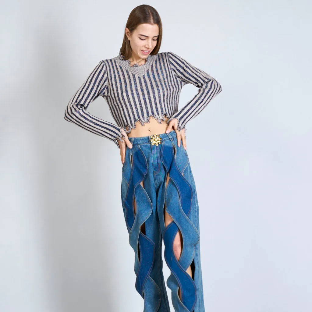 Distressed cropped top wholesale