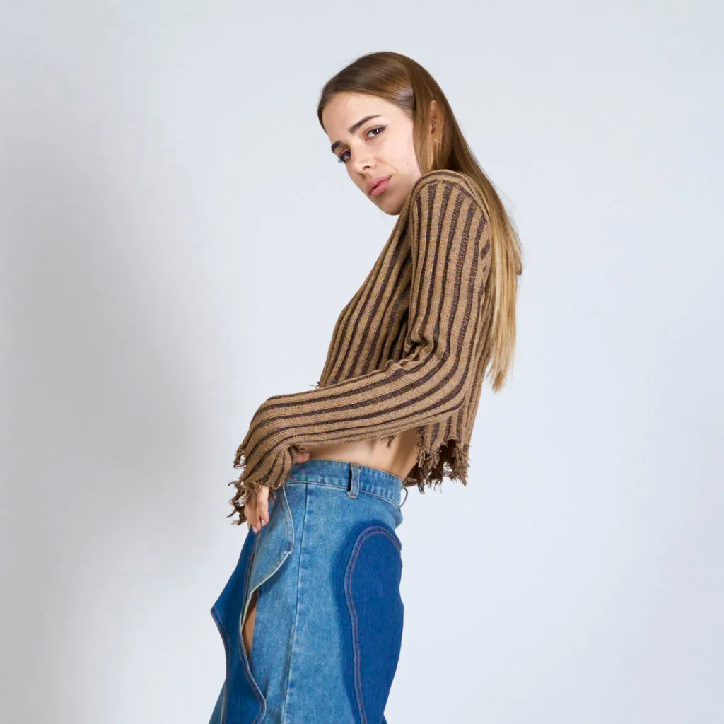 Distressed cropped top wholesale