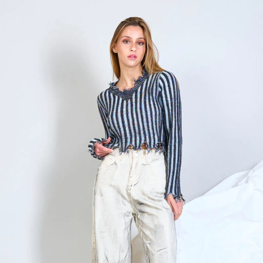 Distressed cropped top wholesale