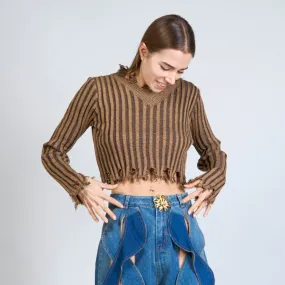 Distressed cropped top wholesale