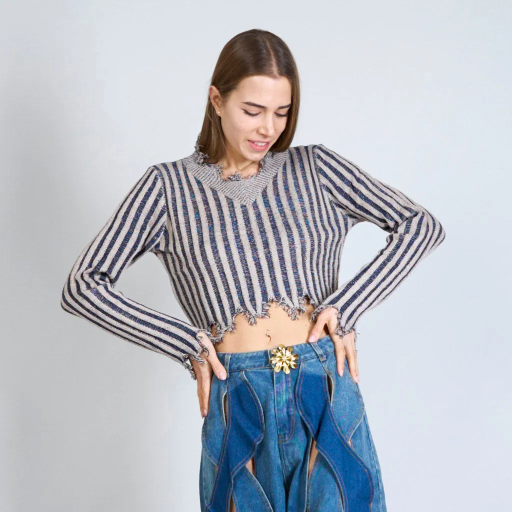 Distressed cropped top wholesale