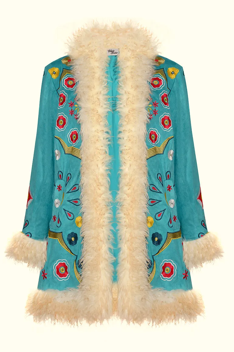 Dreamland Kaleidoscope Teal Penny Lane Coat