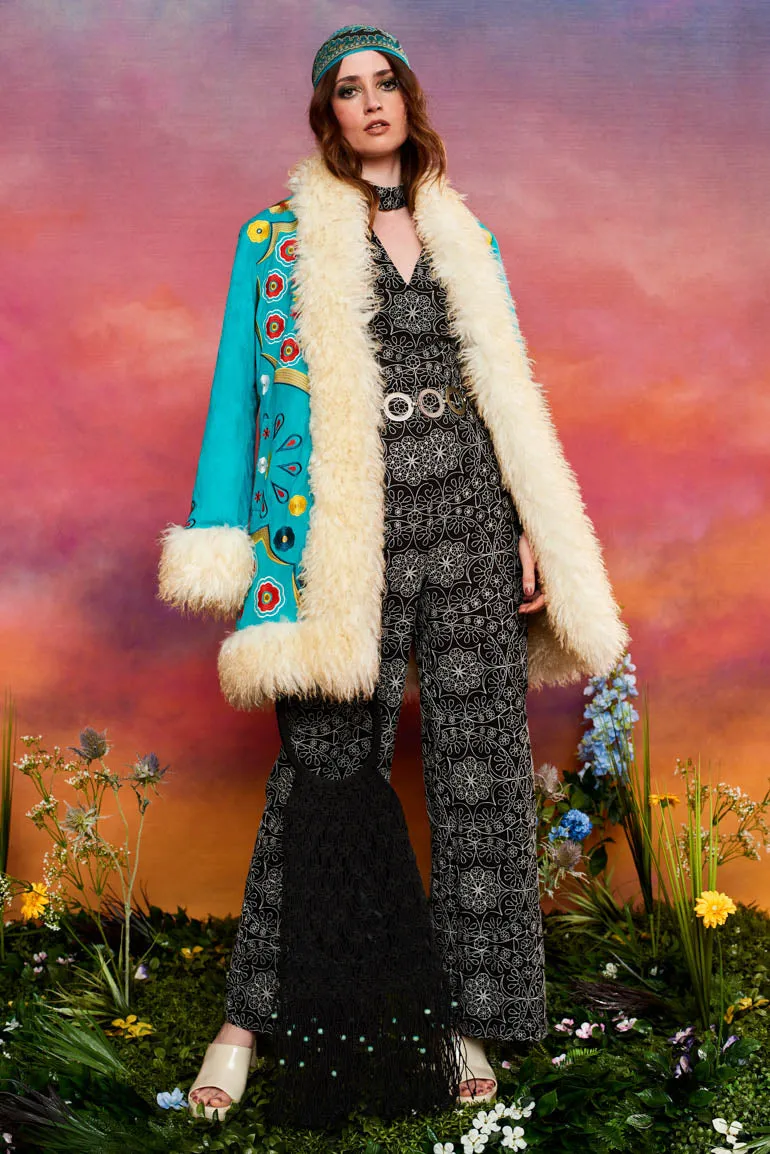 Dreamland Kaleidoscope Teal Penny Lane Coat