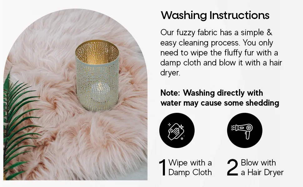 Faux Fur Fabric Squares | Baby Pink