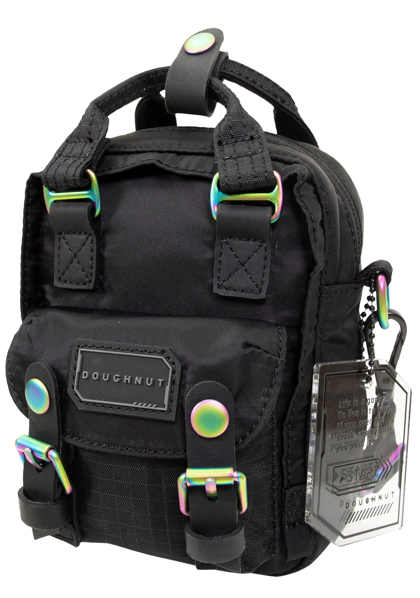 Gamescape Series Macaroon Tiny Crossbody Bag in Black