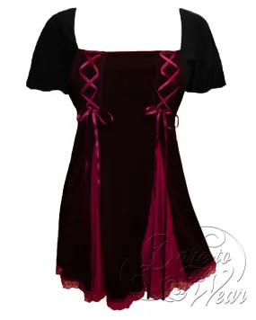 Gemini Princess S/S Top in Black/Burgundy